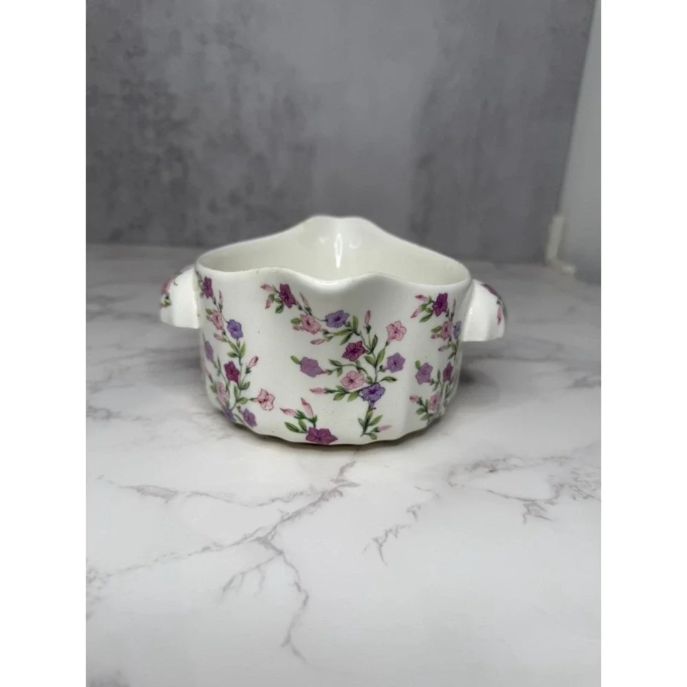W.S.George Bolero 112A Floral Double Spout Sugar Bowl Gravy Boat Vintage Ceramic